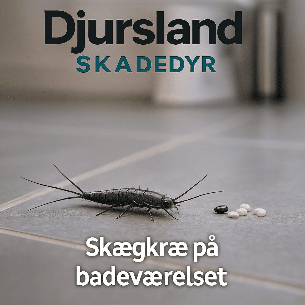 Skægkræ, der bevæger sig på et badeværelse, fx langs væg eller gulv ved afløb.